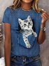 Vintage Cotton Crew Neck Animal T-Shirt