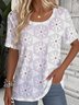 Crew Neck Floral Casual T-Shirt