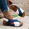 Vintage Summer Color Block Slide Sandals