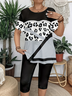 Women's Short Sleeve T-shirt Summer Gray Leopard Printing Jersey Crew Neck Daily Going Out Casual Top