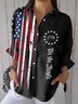 Vintage Flag Print Blouse
