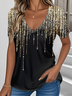 V Neck Jersey Simple T-Shirt