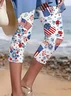 Independence Day Patriotic Leggings Capri Pants