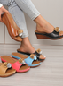 Pu Summer Simple Plain Slide Sandals