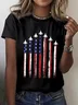 Jersey Crew Neck Casual Independence Day T-Shirt
