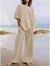 Linen Blend Loose Boho Two-Piece Set