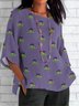 Regular Fit Cotton Casual Floral T-Shirt