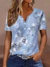 Women's Short Sleeve T-shirt Summer Pink Floral Printing Crew Neck Daily Going Out Casual Top