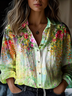 Shirt Collar Casual Loose Gradient Pattern Shirt