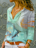 Abstract Shirt Collar Loose Casual Shirt