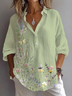 Women's Floral Print Casual Button-Down Shirt