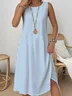 Simple Loose Crew Neck Dress
