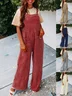 Women's H-Line Overall Spaghetti Daily Going Out Casual Buckle Plain Summer Long Jumpsuit Romper