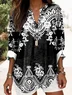 Women's Graphic Geometric Elegant Daily Long Sleeve V Neck Regular Tops