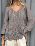 V Neck Jersey Loose Casual T-Shirt