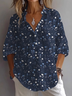 Women's Floral Print Casual Button-Down Shirt
