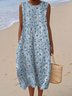 Simple Painting Regular Fit Cotton Dress With No