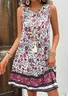 Casual Floral V Neck Dress With No