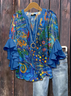 Women's Floral Ruffle Sleeve Top