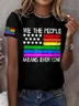 Retro We The People Means Everyone Print T-Shirt
