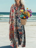 Women's Vintage Art Print Casual Dress