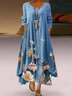Women's Elegant Casual Double Layer Print Contrast Color Dress