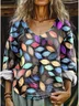 Women‘s Blouse Graphic Leaf Stylish Casual