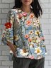 Crew Neck Linen Blend Loose Simple Shirt