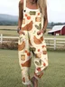 Regular Fit Vacation Square Neck Jumpsuit