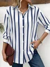 Shirt Collar Loose Striped Vintage Shirt