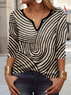 Casual V Neck Long Sleeve T-Shirt