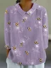 Linen Blend Loose Casual Floral Shirt