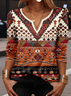Multicolor Block Loose Casual Blouse