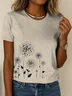 Loose Crew Neck Dandelion Vintage T-Shirt