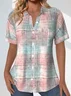Loose Shawl Collar Simple Linen Blend Shirt