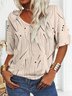 Casual Loose V Neck T-Shirt
