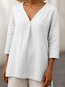 Casual V Neck Plain T-Shirt
