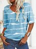 V Neck Loose Jersey Casual T-Shirt