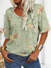 V Neck Casual Jersey T-Shirt