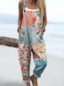 Others Casual Multicolor Block Bib Pants