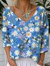 Casual Floral Loose Jersey T-Shirt