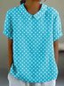 Women's Short Sleeve T-shirt Summer Color1 Geometric Printing Stand Collar Daily Going Out Casual Top