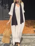 Casual Plain V Neck Maxi Dress No Scarf