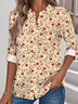 Women's Printed Stand Collar Long Sleeve Shirt