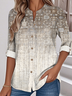 Women's Printed Stand Collar Long Sleeve Shirt