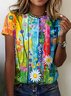 Painting Cotton Casual Regular Fit T-Shirt