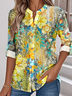 Women's Printed Stand Collar Long Sleeve Shirt