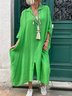 Casual Plain V Neck Maxi Dress