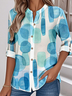 Women's Printed Stand Collar Long Sleeve Shirt
