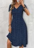 Women's Elegant Short Sleeve V-Neck Dress